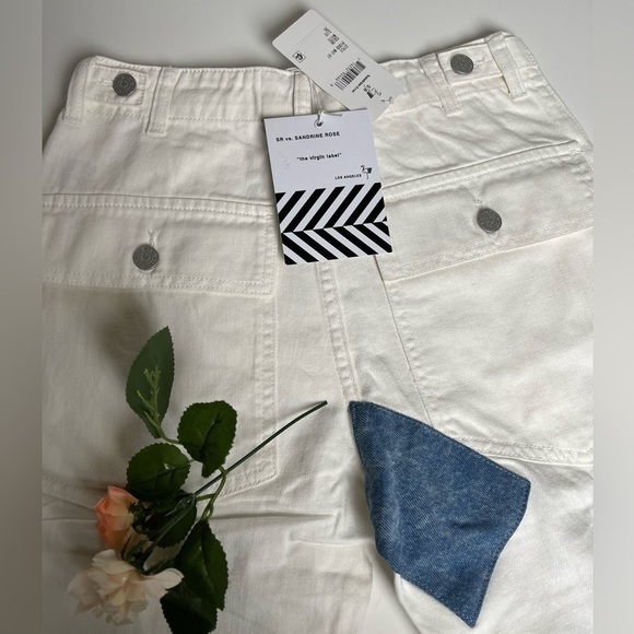 Free People x Sandrine Rose patchwork denim blue and white jeans. NWT - Picture 4 of 16